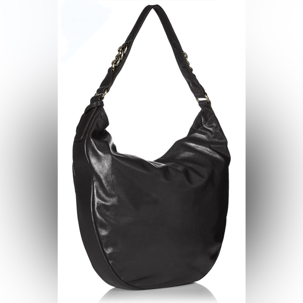 Lodis Black Leather Shoulder Bag Hobo Rodeo Chain Meredith, Los Angeles, RFID